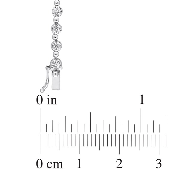 1/2 CT. T.w. Multi-Diamond Alternating Bead Link Necklace in Sterling Silver â 17"