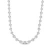 Thumbnail Image 1 of 1 CT. T.W. Multi-Diamond Alternating Bead Link Necklace in Sterling Silver – 17"