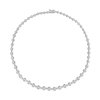 Thumbnail Image 3 of 1 CT. T.W. Multi-Diamond Alternating Bead Link Necklace in Sterling Silver – 17"
