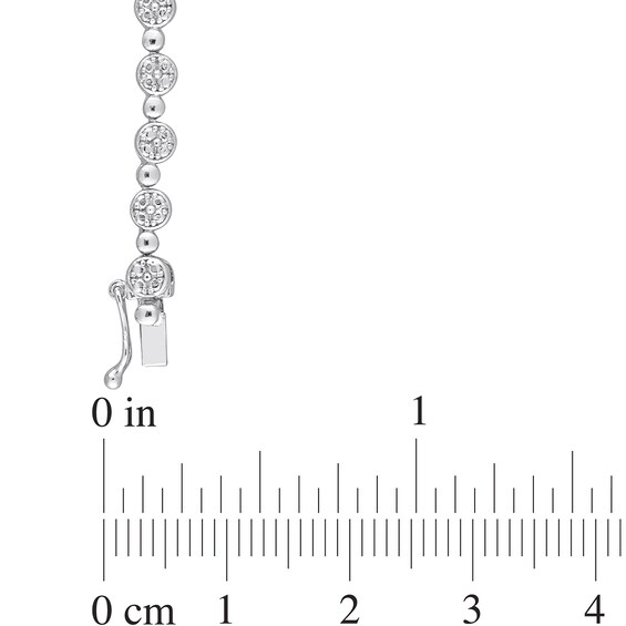 1 CT. T.w. Multi-Diamond Alternating Bead Link Necklace in Sterling Silver – 17"