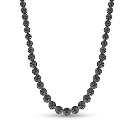 1/2 CT. T.W. Black Diamond Graduated Tennis Necklace in Sterling Silver with Black Rhodium Plate – 17"