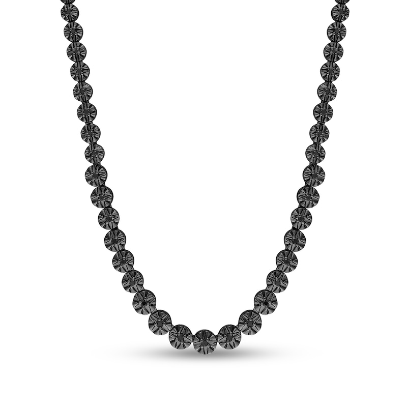 Main Image 1 of 1/2 CT. T.W. Black Diamond Graduated Tennis Necklace in Sterling Silver with Black Rhodium Plate – 17"