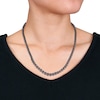 Thumbnail Image 2 of 1/2 CT. T.W. Black Diamond Graduated Tennis Necklace in Sterling Silver with Black Rhodium Plate – 17"