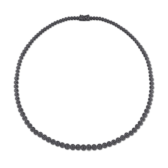 1/2 CT. T.w. Black Diamond Graduated Tennis Necklace in Sterling Silver with Black Rhodium Plate – 17"