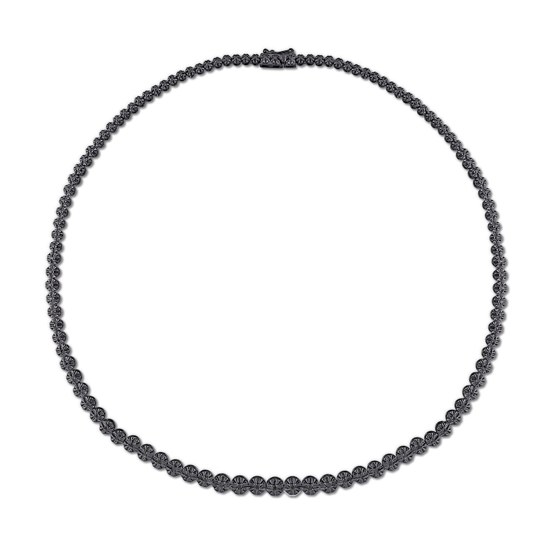 Main Image 3 of 1/2 CT. T.W. Black Diamond Graduated Tennis Necklace in Sterling Silver with Black Rhodium Plate – 17"