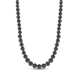 1 CT. T.W. Black Diamond Graduated Tennis Necklace in Sterling Silver with Black Rhodium Plate – 17"