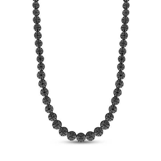 1 CT. T.w. Black Diamond Graduated Tennis Necklace in Sterling Silver with Black Rhodium Plate â 17"