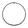 Thumbnail Image 3 of 1 CT. T.W. Black Diamond Graduated Tennis Necklace in Sterling Silver with Black Rhodium Plate – 17"