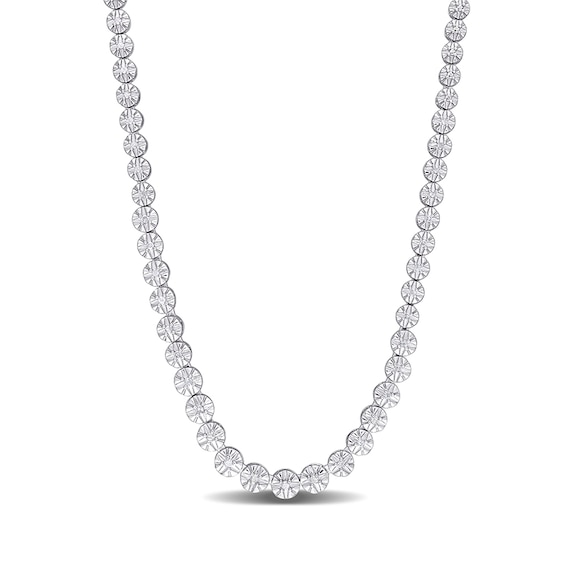 1/2 CT. T.w. Diamond Graduated Tennis Necklace in Sterling Silver – 17"