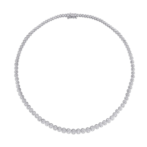 1/2 CT. T.w. Diamond Graduated Tennis Necklace in Sterling Silver – 17"