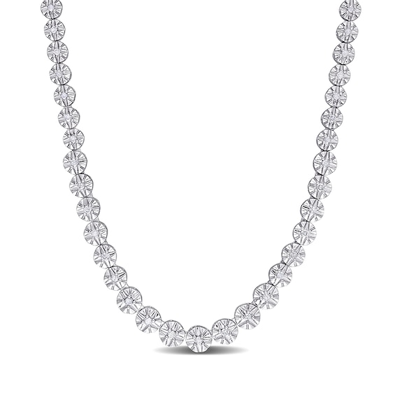 1 CT. T.w. Diamond Graduated Tennis Necklace in Sterling Silver – 17"