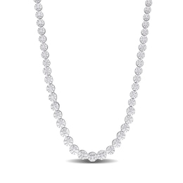 1/2 CT. T.W. Diamond Graduated Tennis Necklace in Sterling Silver – 17"