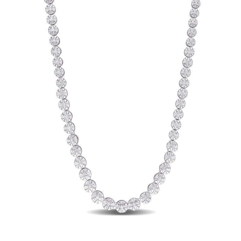 Main Image 1 of 1/2 CT. T.W. Diamond Graduated Tennis Necklace in Sterling Silver – 17"