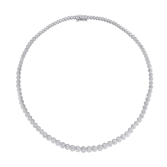1/2 CT. T.w. Diamond Graduated Tennis Necklace in Sterling Silver â 17"