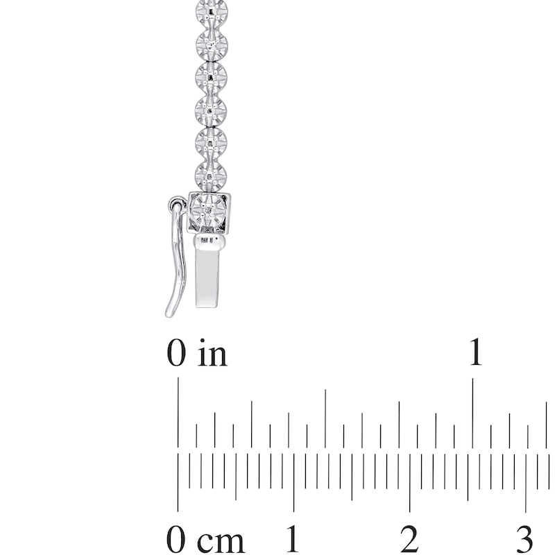 Main Image 4 of 1/2 CT. T.W. Diamond Graduated Tennis Necklace in Sterling Silver – 17"