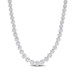 1 CT. T.W. Diamond Graduated Tennis Necklace in Sterling Silver – 17"