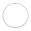 Thumbnail Image 3 of 1 CT. T.W. Diamond Graduated Tennis Necklace in Sterling Silver – 17"