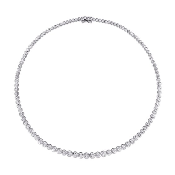 1 CT. T.w. Diamond Graduated Tennis Necklace in Sterling Silver â 17"