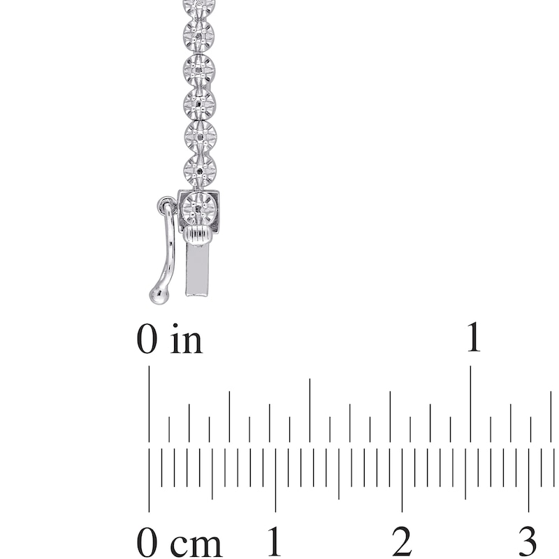 Main Image 4 of 1 CT. T.W. Diamond Graduated Tennis Necklace in Sterling Silver – 17"
