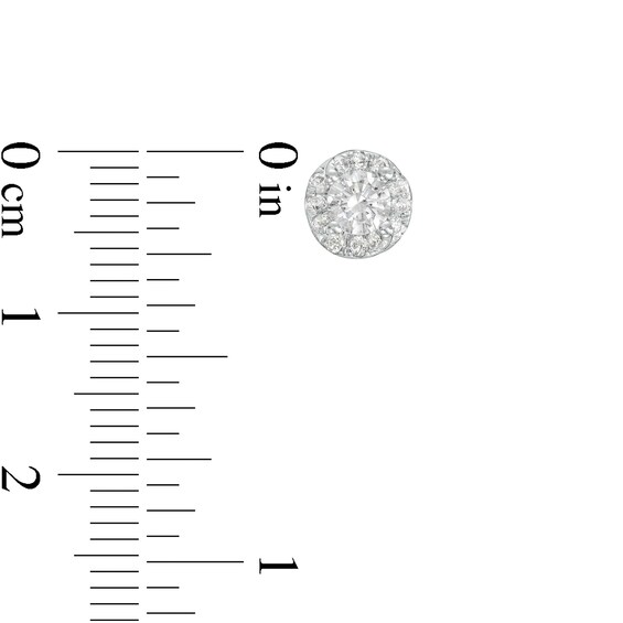 3/4 CT. T.w. Diamond Frame Tornado Stud Earrings in 10K White Gold