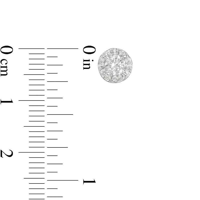 Main Image 3 of 3/4 CT. T.W. Diamond Frame Tornado Stud Earrings in 10K White Gold