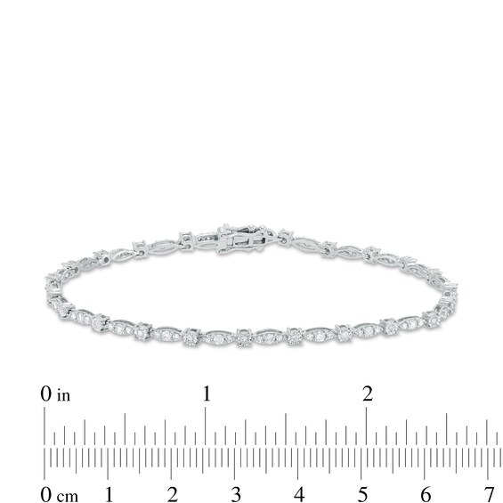 1 CT. T.w. Diamond Alternating Marquise-Shaped Line Bracelet in 10K White Gold â 7.25"