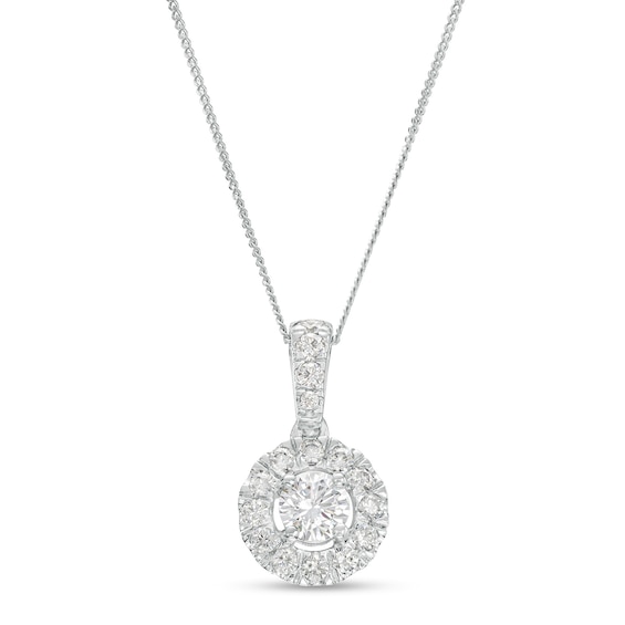 1 CT. T.w. Diamond Frame Drop Pendant in 10K White Gold