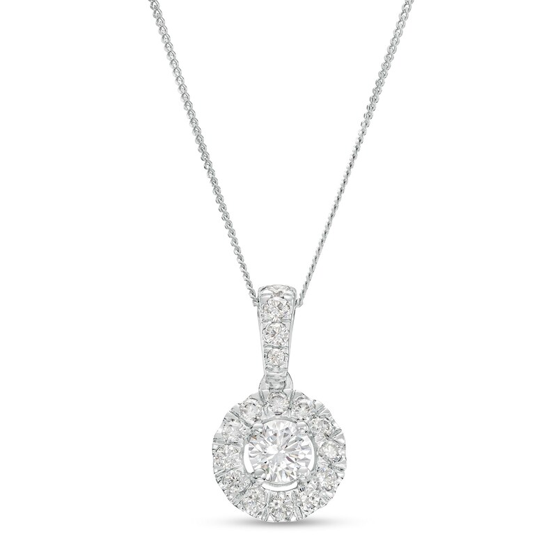 Main Image 1 of 1 CT. T.W. Diamond Frame Drop Pendant in 10K White Gold