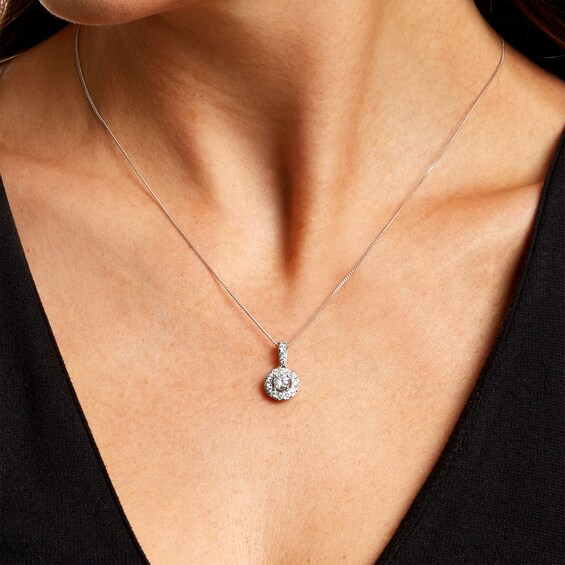 1 CT. T.w. Diamond Frame Drop Pendant in 10K White Gold