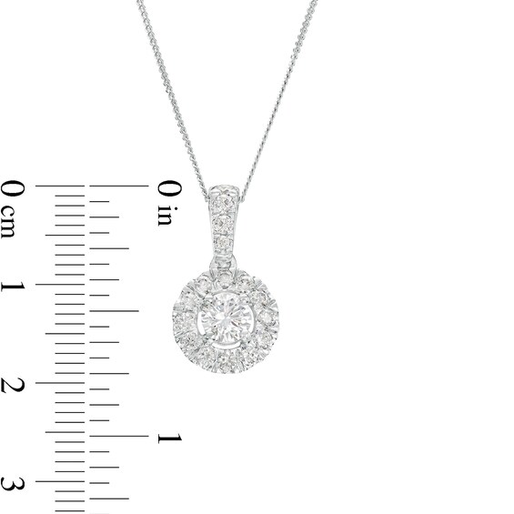 1 CT. T.w. Diamond Frame Drop Pendant in 10K White Gold