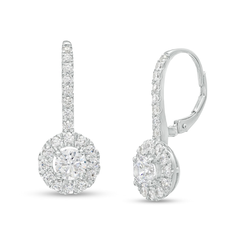 2 CT. T.W. Diamond Frame Drop Earrings in 10K White Gold