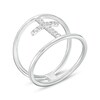 Thumbnail Image 3 of 1/8 CT. T.W. Diamond Open Shank Cross Ring in Sterling Silver