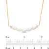 Thumbnail Image 3 of Baroque Freshwater Cultured Pearl and White Lab-Created Sapphire Three Piece Set in Sterling Silver with 18K Gold Plate