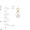 Thumbnail Image 4 of Baroque Freshwater Cultured Pearl and White Lab-Created Sapphire Three Piece Set in Sterling Silver with 18K Gold Plate