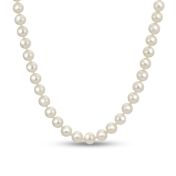6.0-6.5mm Freshwater Cultured Pearl Strand Necklace with Sterling Silver Filigree Clasp-30"