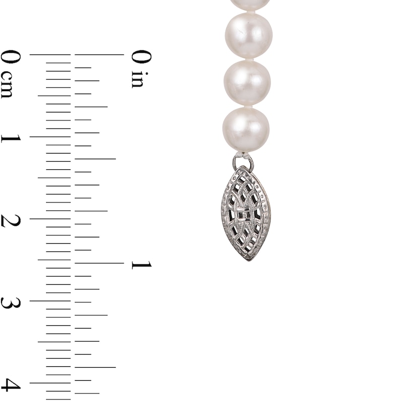 Main Image 2 of 6.0-6.5mm Freshwater Cultured Pearl Strand Necklace with Sterling Silver Filigree Clasp-30"