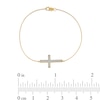 Thumbnail Image 4 of 1/8 CT. T.W. Diamond Sideways Cross Bracelet in 10K Gold - 7.25"