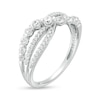 Thumbnail Image 1 of Marilyn Monroe™ Collection 1/2 CT. T.W. Diamond Triple Row Crossover Ring in 10K White Gold