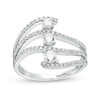 Thumbnail Image 1 of Marilyn Monroe™ Collection 3/4 CT. T.W. Diamond Trio Layered Split Shank Ring in 10K White Gold