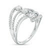 Thumbnail Image 2 of Marilyn Monroe™ Collection 3/4 CT. T.W. Diamond Trio Layered Split Shank Ring in 10K White Gold