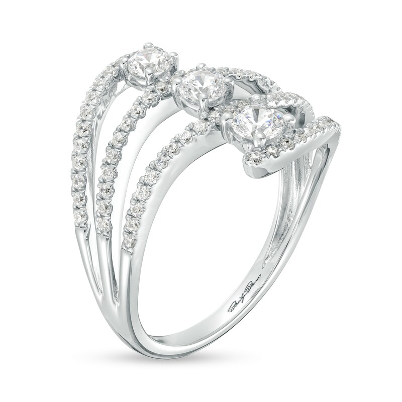 Main Image 2 of Marilyn Monroe™ Collection 3/4 CT. T.W. Diamond Trio Layered Split Shank Ring in 10K White Gold