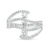 Thumbnail Image 3 of Marilyn Monroe™ Collection 3/4 CT. T.W. Diamond Trio Layered Split Shank Ring in 10K White Gold