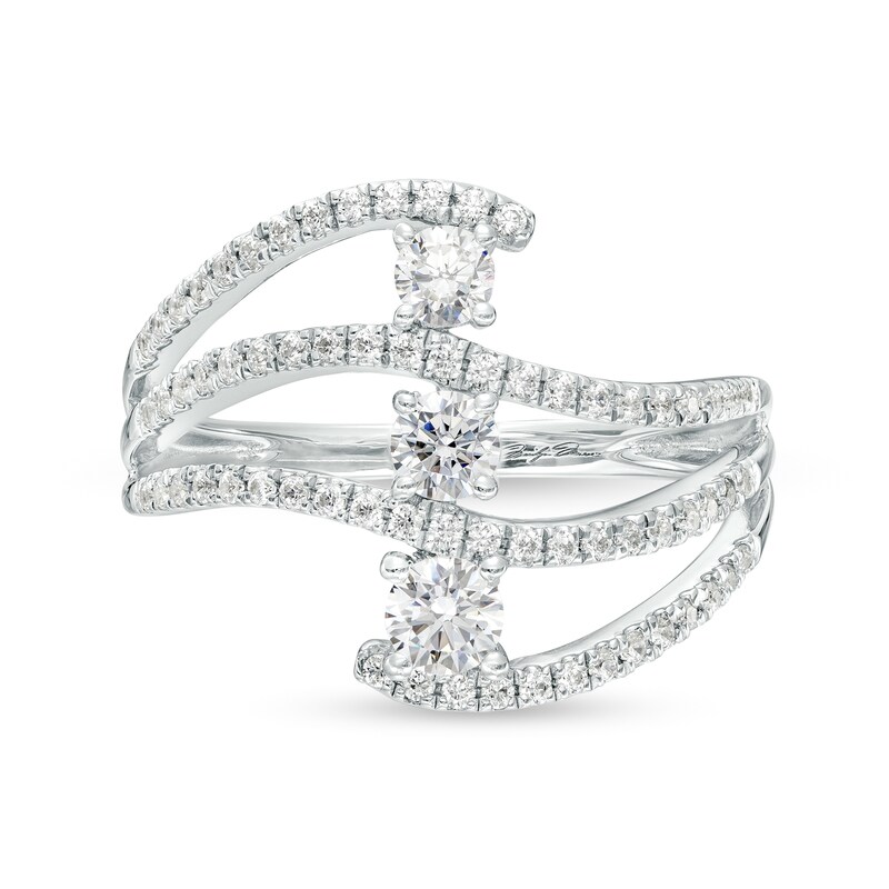 Main Image 3 of Marilyn Monroe™ Collection 3/4 CT. T.W. Diamond Trio Layered Split Shank Ring in 10K White Gold