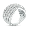 Thumbnail Image 2 of Marilyn Monroe™ Collection 1-1/2 CT. T.W. Diamond Wave Multi-Row Ring in 10K White Gold