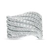 Thumbnail Image 4 of Marilyn Monroe™ Collection 1-1/2 CT. T.W. Diamond Wave Multi-Row Ring in 10K White Gold