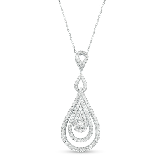 Marilyn Monroe™ Collection 3/4 CT. T.W. Pear-Shaped Diamond Double Open Frame Pendant in 10K White Gold