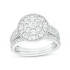 Thumbnail Image 1 of 1 CT. T.W. Multi-Diamond Alternating Baguette and Round Frame Bridal Set in 10K White Gold