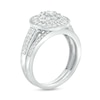 Thumbnail Image 3 of 1 CT. T.W. Multi-Diamond Alternating Baguette and Round Frame Bridal Set in 10K White Gold