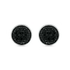 Thumbnail Image 2 of 1/3 CT. T.W. Black and White Multi-Diamond Frame Stacked Stud Earrings in Sterling Silver