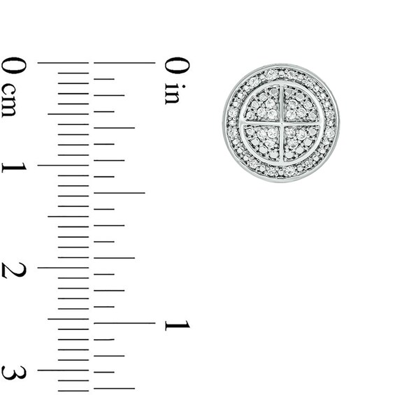 1/4 CT. T.w. Diamond Partition Raised Point Stud Earrings in Sterling Silver